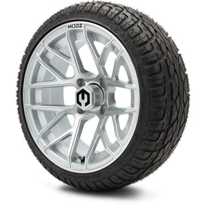 MODZ® 14" Matrix Silver Wheels & Street Tires Combo (Arisun X-Sport 205/30-14)