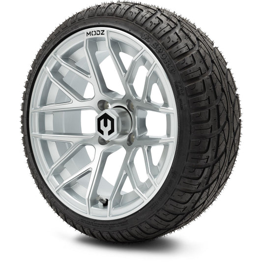 MODZ® 14" Matrix Silver Wheels & Street Tires Combo (Arisun X-Sport 205/30-14)