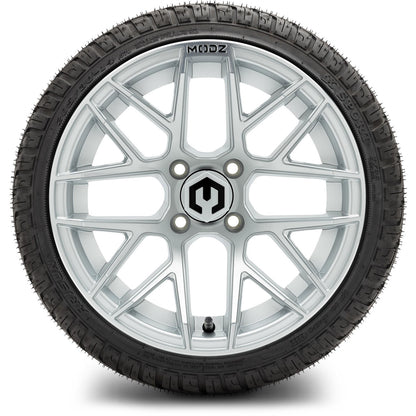 MODZ® 14" Matrix Silver Wheels & Street Tires Combo (MODZ Street Fox Radial 23x10-14)