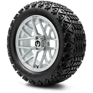 MODZ® 14" Matrix Silver Wheels & Off-Road Tires Combo (Arisun X-Trail All-Terrain 23x10-14)