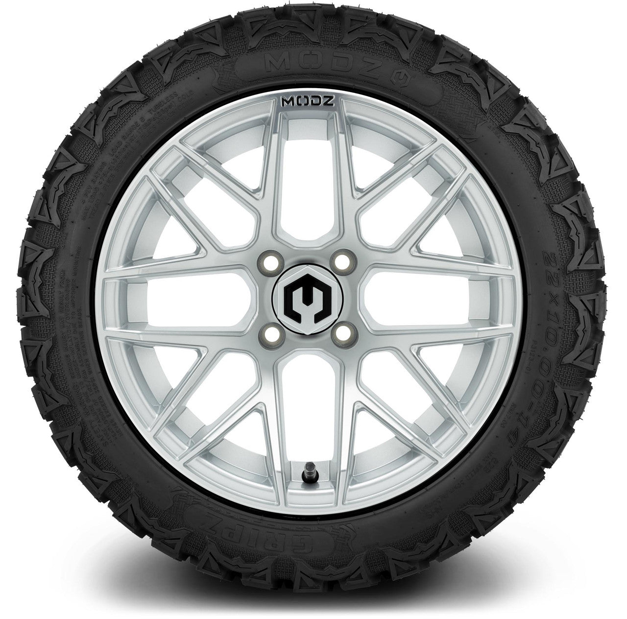 MODZ® 14" Matrix Silver Wheels & Off-Road Tires Combo (Arisun X-Armory All-Terrain 23x10-14 Radial)