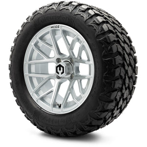 MODZ® 14" Matrix Silver Wheels & Off-Road Tires Combo (MODZ Gripz 23x10-14)