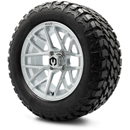MODZ® 14" Matrix Silver Wheels & Off-Road Tires Combo (Xcomp Gladiator 23-10-14 Radial)
