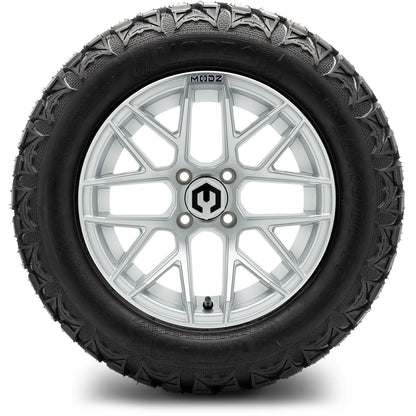MODZ® 14" Matrix Silver Wheels & Off-Road Tires Combo (Arisun X-Trail All-Terrain 23x10-14)