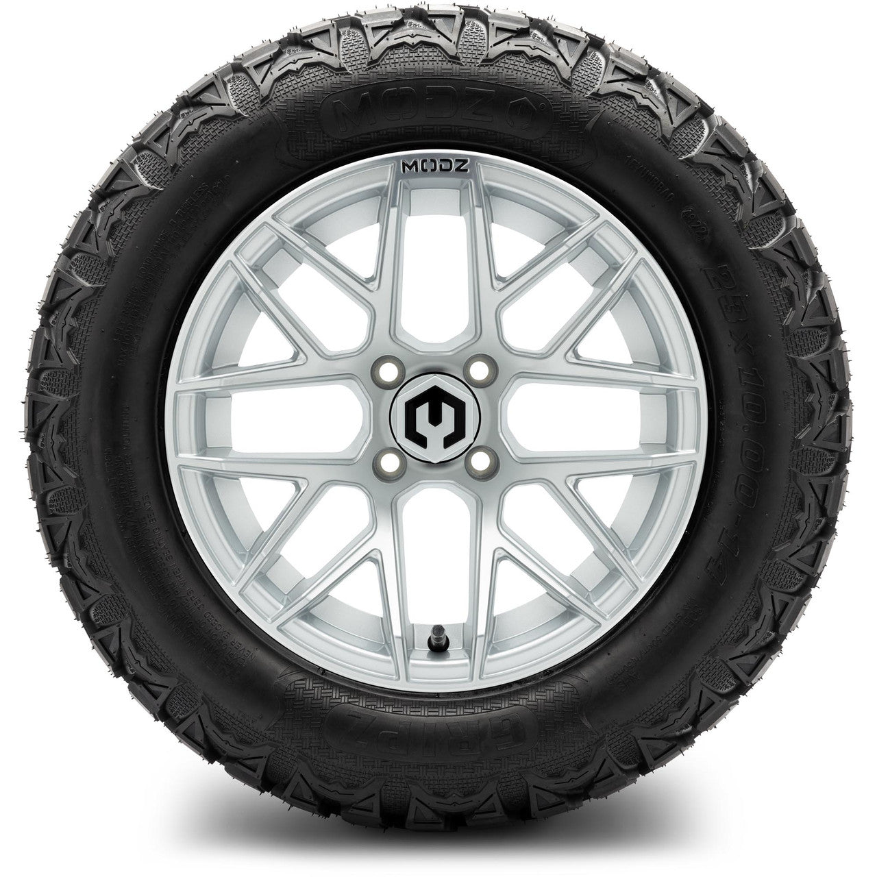 MODZ® 14" Matrix Silver Wheels & Off-Road Tires Combo (Arisun X-Armory All-Terrain 23x10-14 Radial)