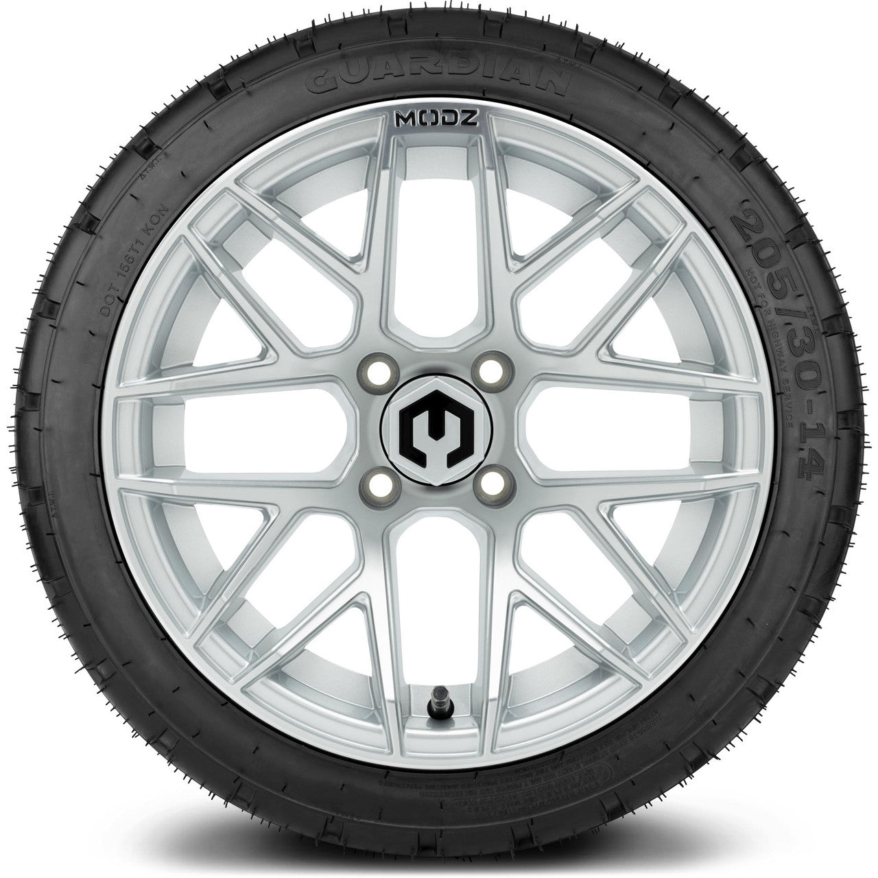 MODZ® 14" Matrix Silver Wheels & Street Tires Combo (MODZ Street Fox Radial 23x10-14)