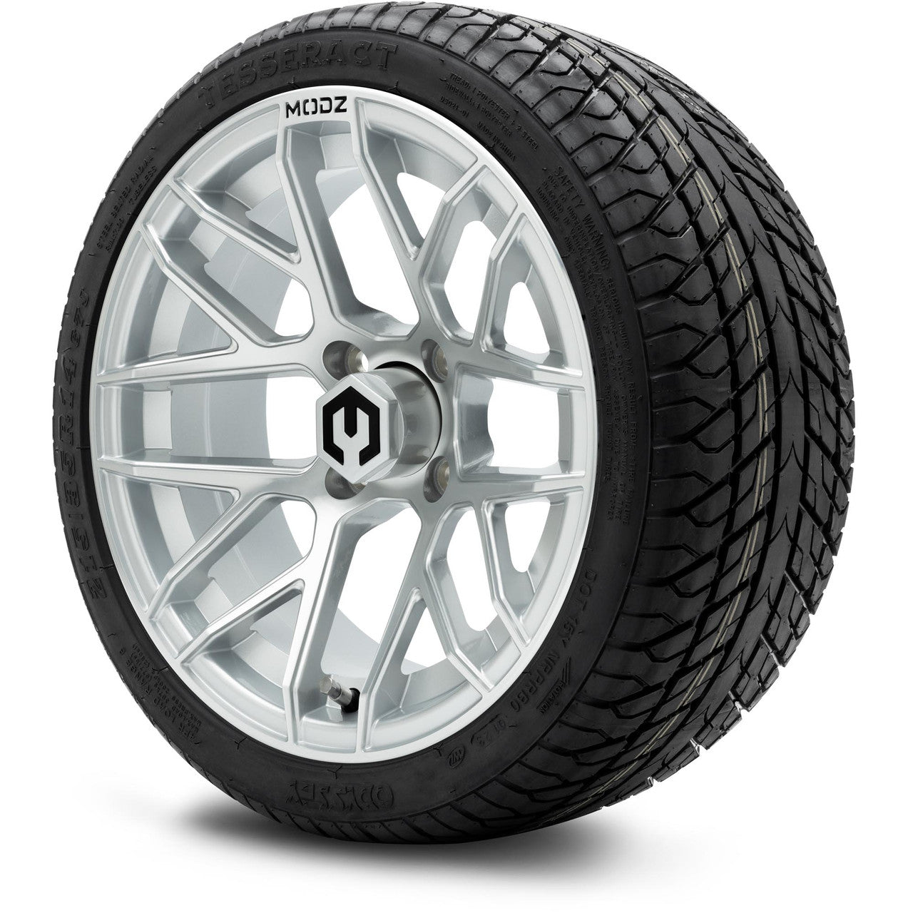 MODZ® 14" Matrix Silver Wheels & Street Tires Combo (MODZ Street Fox Radial 23x10-14)