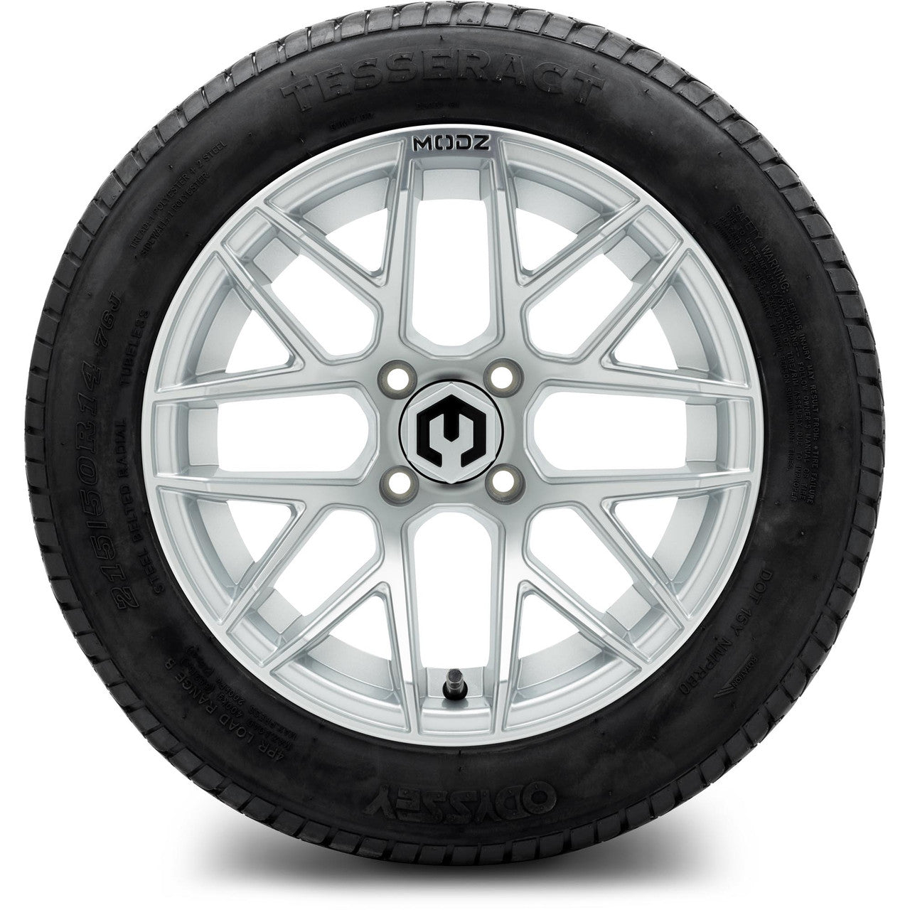 MODZ® 14" Matrix Silver Wheels & Street Tires Combo (MODZ Street Fox Radial 23x10-14)