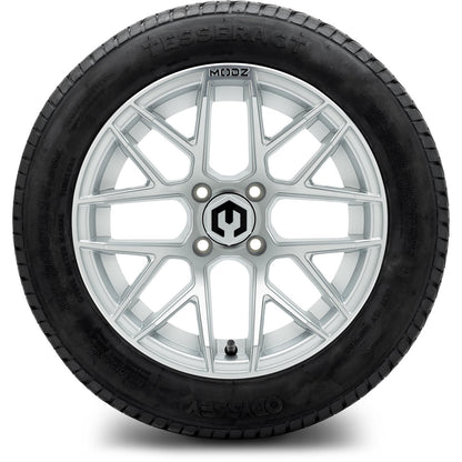 MODZ® 14" Matrix Silver Wheels & Street Tires Combo (MODZ Street Fox Radial 23x10-14)
