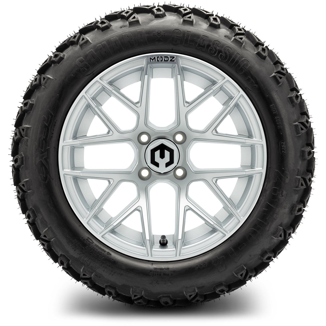 MODZ® 14" Matrix Silver Wheels & Off-Road Tires Combo (Arisun X-Trail All-Terrain 23x10-14)