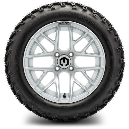 MODZ® 14" Matrix Silver Wheels & Off-Road Tires Combo (Arisun X-Armory All-Terrain 23x10-14 Radial)