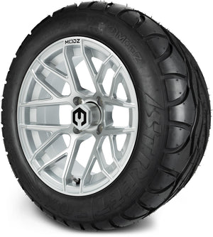 MODZ® 14" Matrix Silver Wheels & Street Tires Combo (MODZ Street Fox Radial 23x10-14)
