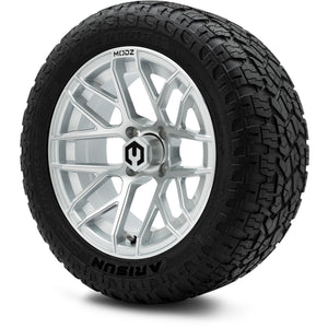 MODZ® 14" Matrix Silver Wheels & Off-Road Tires Combo (Arisun X-Armory All-Terrain 23x10-14 Radial)