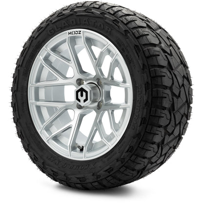 MODZ® 14" Matrix Silver Wheels & Off-Road Tires Combo (Arisun X-Trail All-Terrain 23x10-14)