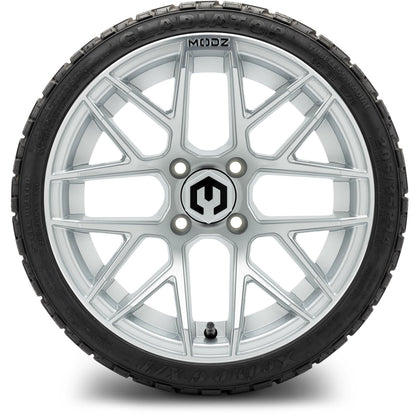 MODZ® 14" Matrix Silver Wheels & Off-Road Tires Combo (Arisun X-Trail All-Terrain 23x10-14)