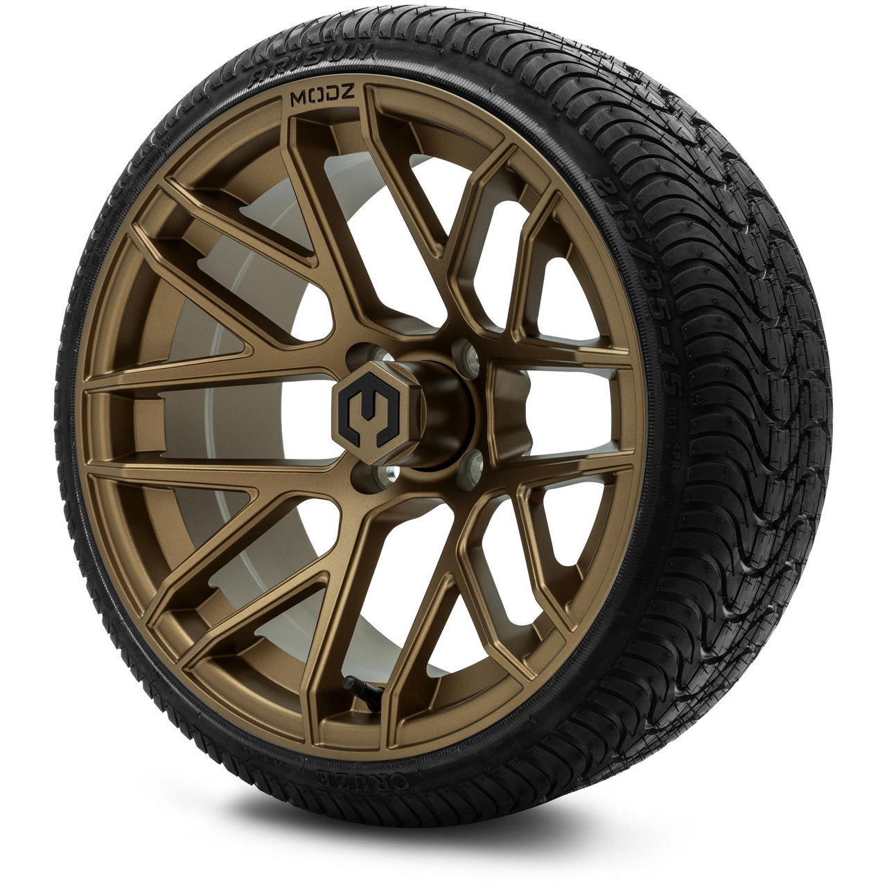 MODZ® 15" Matrix Matte Bronze Wheels & Street Tires Combo (Arisun Cruze 215/35-15)