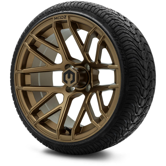 MODZ® 15" Matrix Matte Bronze Wheels & Street Tires Combo (Arisun Cruze 215/35-15)