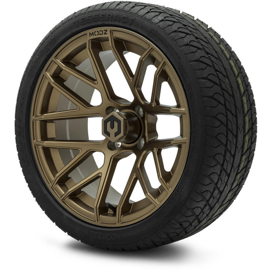 MODZ® 15" Matrix Matte Bronze Wheels & Street Tires Combo (Odyssey Tesseract Steel-Belted Radial 215/35-R15)