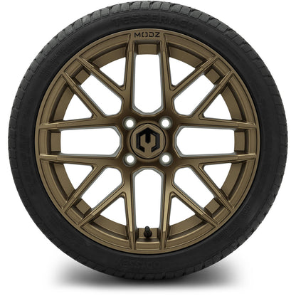 MODZ® 15" Matrix Matte Bronze Wheels & Street Tires Combo (Arisun Cruze 215/35-15)