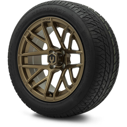 MODZ® 15" Matrix Matte Bronze Wheels & Street Tires Combo (Odyssey Tesseract Steel-Belted Radial 215/45-R15)