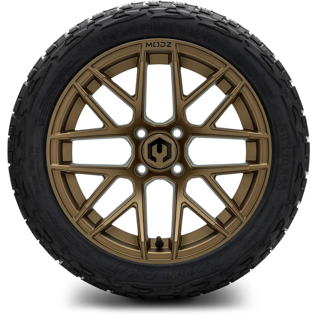 MODZ® 15" Matrix Matte Bronze Wheels & Off-Road Tires Combo (Xcomp Gladiator Steel Belted Radial 23x10-15)