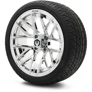 MODZ® 15" Matrix Chrome Wheels & Street Tires Combo (Odyssey Tesseract Steel-Belted Radial 215/35-R15)