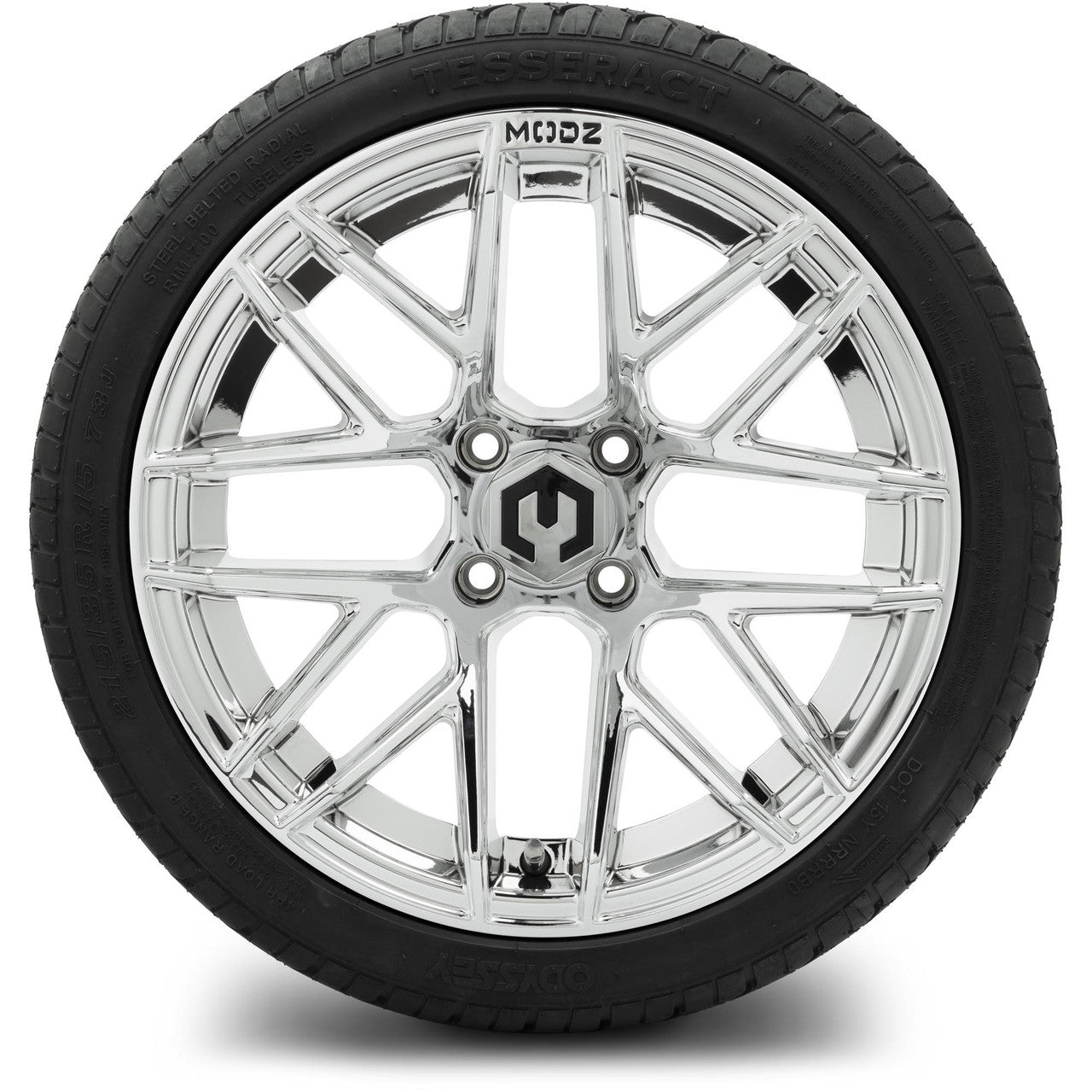 MODZ® 15" Matrix Chrome Wheels & Street Tires Combo (Arisun Cruze 215/35-15)