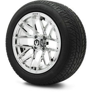 MODZ® 15" Matrix Chrome Wheels & Street Tires Combo (Odyssey Tesseract Steel-Belted Radial 215/45-R15)