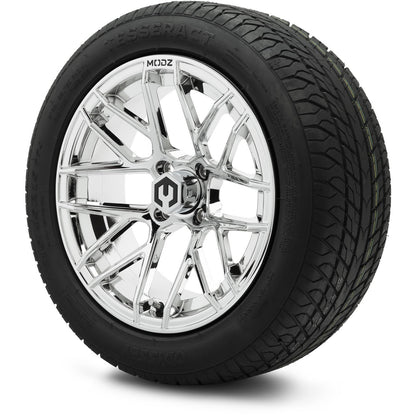 MODZ® 15" Matrix Chrome Wheels & Street Tires Combo (Odyssey Tesseract Steel-Belted Radial 215/45-R15)