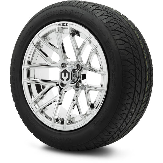 MODZ® 15" Matrix Chrome Wheels & Street Tires Combo (Odyssey Tesseract Steel-Belted Radial 215/45-R15)