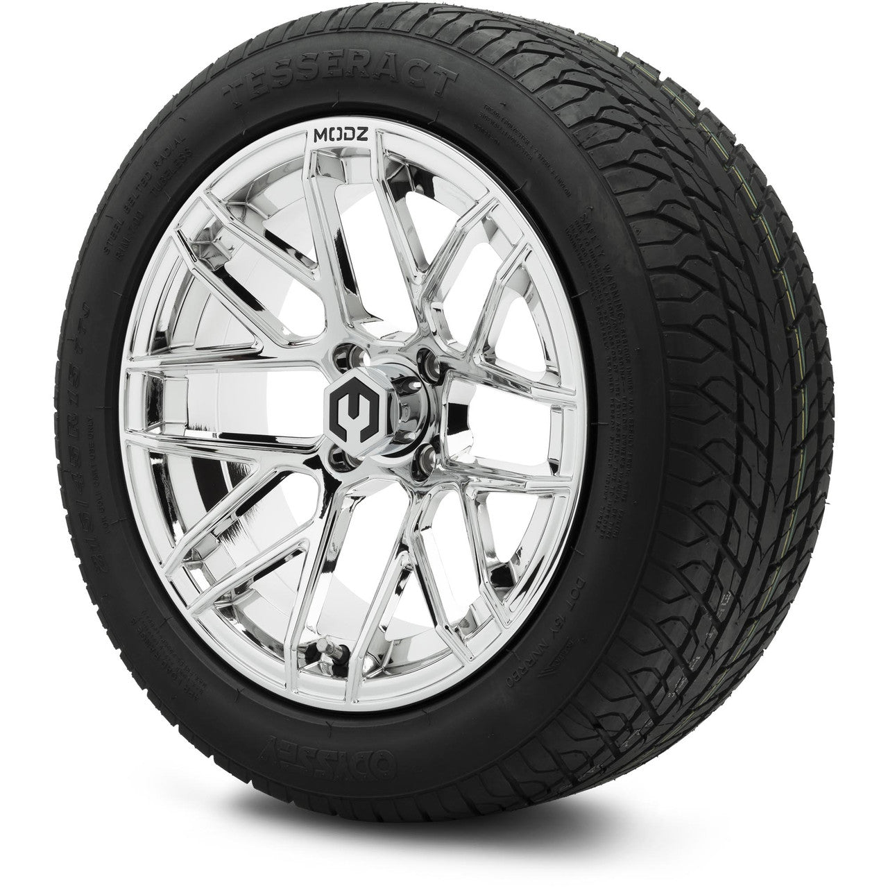 MODZ® 15" Matrix Chrome Wheels & Street Tires Combo (Arisun Cruze 215/35-15)