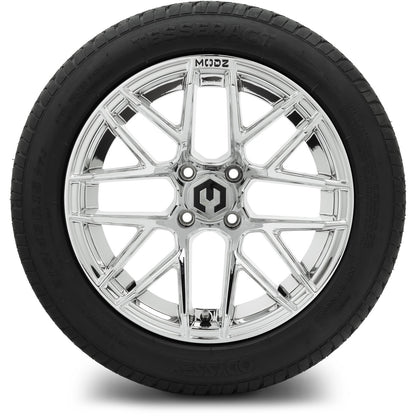 MODZ® 15" Matrix Chrome Wheels & Street Tires Combo (Odyssey Tesseract Steel-Belted Radial 215/35-R15)