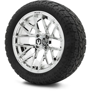 MODZ® 15" Matrix Chrome Wheels & Off-Road Tires Combo (Arisun X-Armory Steel Belted Radial 23x10-15)
