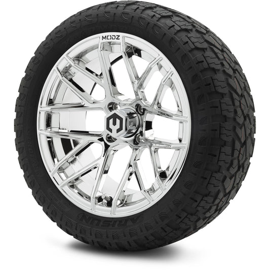 MODZ® 15" Matrix Chrome Wheels & Off-Road Tires Combo (Arisun X-Armory Steel Belted Radial 23x10-15)