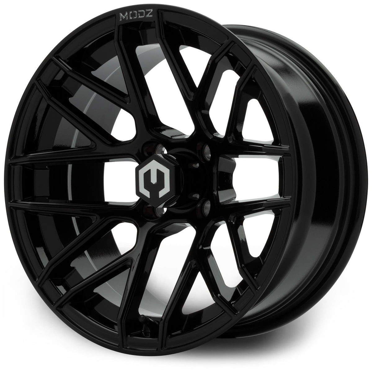 MODZ® 15" Matrix Glossy Black Wheels & Off-Road Tires Combo (Arisun X-Armory Steel Belted Radial 23x10-15)