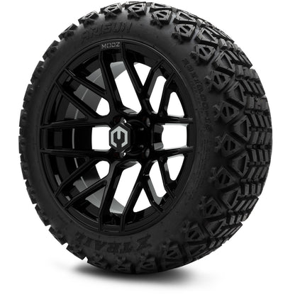 MODZ® 15" Chaos Glossy Black Wheels & Off-Road Tires Combo (Arisun X-Trail All-Terrain 23x10-15)