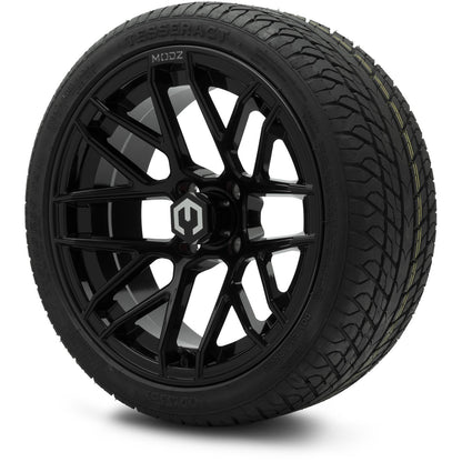 MODZ® 15" Matrix Glossy Black Wheels & Street Tires Combo (Arisun Cruze 215/35-15)