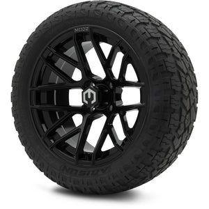 MODZ® 15" Matrix Glossy Black Wheels & Off-Road Tires Combo (Arisun X-Armory Steel Belted Radial 23x10-15)