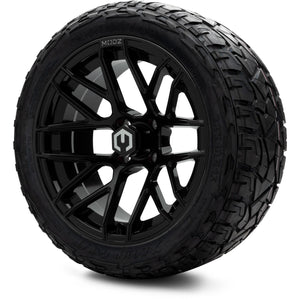 MODZ® 15" Matrix Glossy Black Wheels & Off-Road Tires Combo (Xcomp Gladiator Steel Belted Radial 23x10-15)
