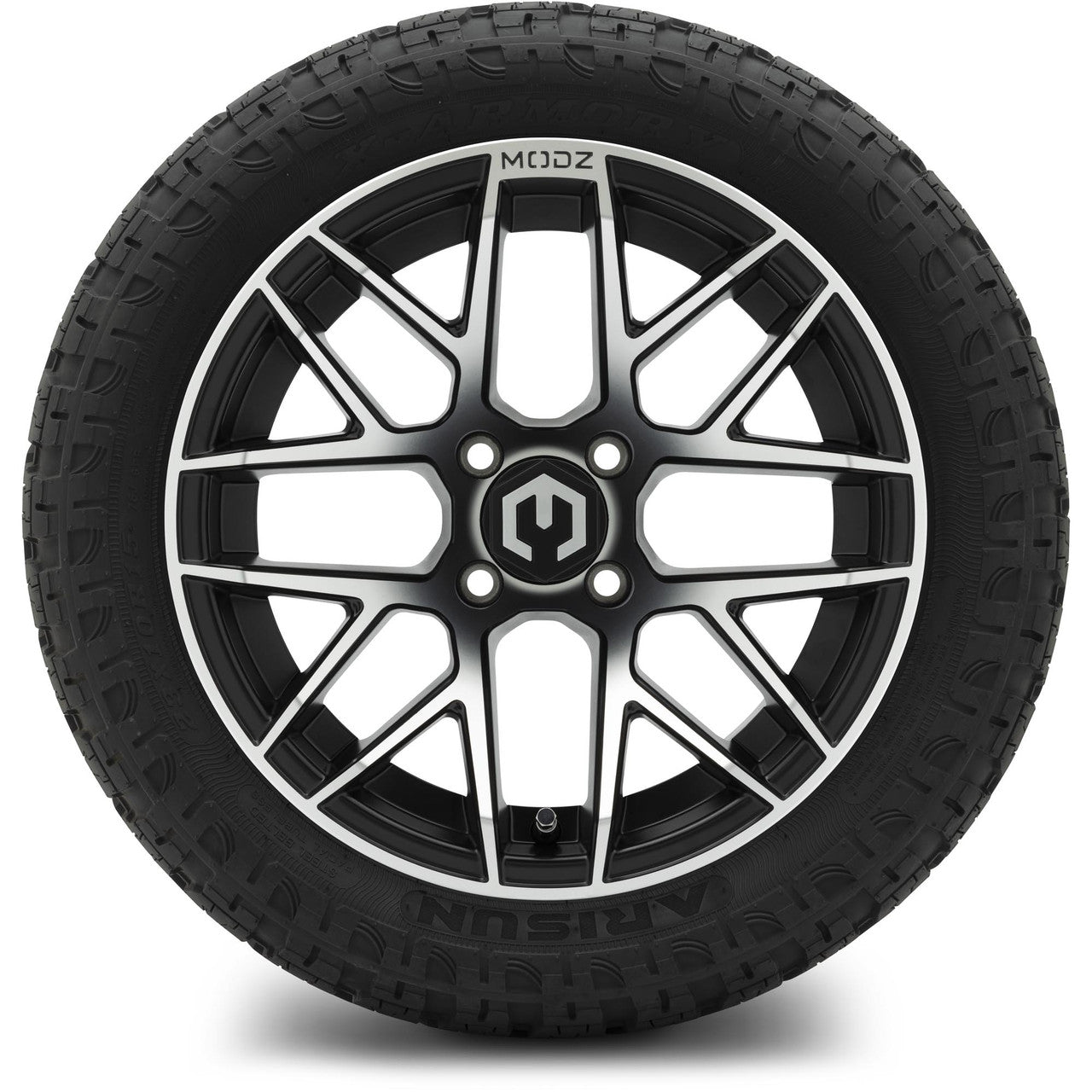 MODZ® 15" Matrix Machined Black Wheels & Off-Road Tires Combo (Arisun X-Trail All-Terrain 23x10-15)