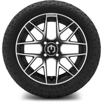 MODZ® 15" Matrix Machined Black Wheels & Off-Road Tires Combo (Arisun X-Trail All-Terrain 23x10-15)
