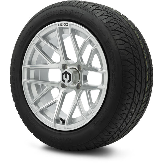 MODZ® 15" Matrix Silver Wheels & Street Tires Combo (Odyssey Tesseract Steel-Belted Radial 215/45-R15)
