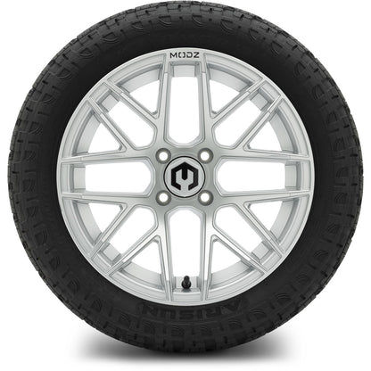 MODZ® 15" Matrix Silver Wheels & Off-Road Tires Combo (Xcomp Gladiator Steel Belted Radial 23x10-15)