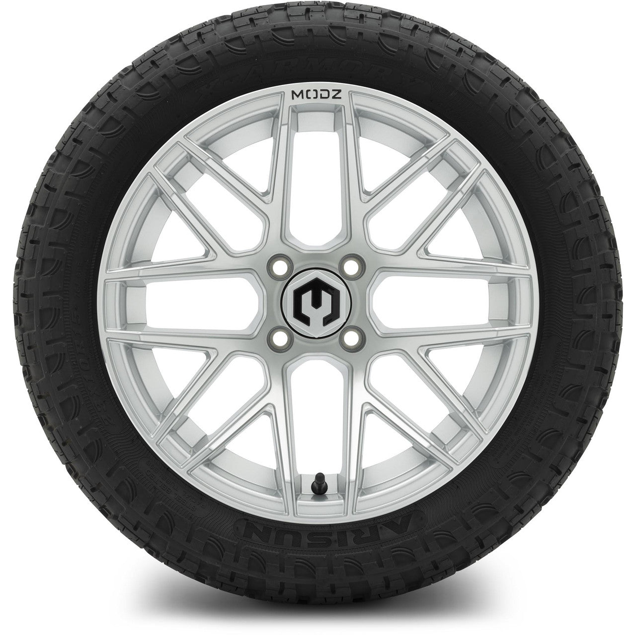 MODZ® 15" Matrix Silver Wheels & Off-Road Tires Combo (Arisun X-Trail All-Terrain 23x10-15)