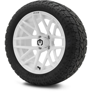 MODZ® 15" Matrix Glossy White Wheels & Off-Road Tires Combo (Arisun X-Armory Steel Belted Radial 23x10-15)