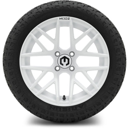 MODZ® 15" Matrix Glossy White Wheels & Off-Road Tires Combo (Xcomp Gladiator Steel Belted Radial 23x10-15)