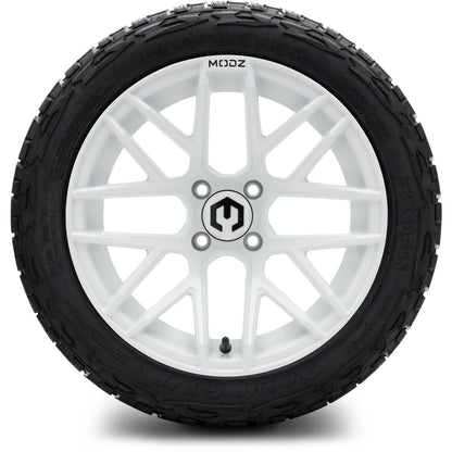 MODZ® 15" Matrix Glossy White Wheels & Off-Road Tires Combo (Arisun X-Armory Steel Belted Radial 23x10-15)