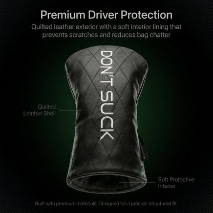 Don’t Suck™ Driver Headcover — Premium Black Diamond Quilted Fit (460cc)