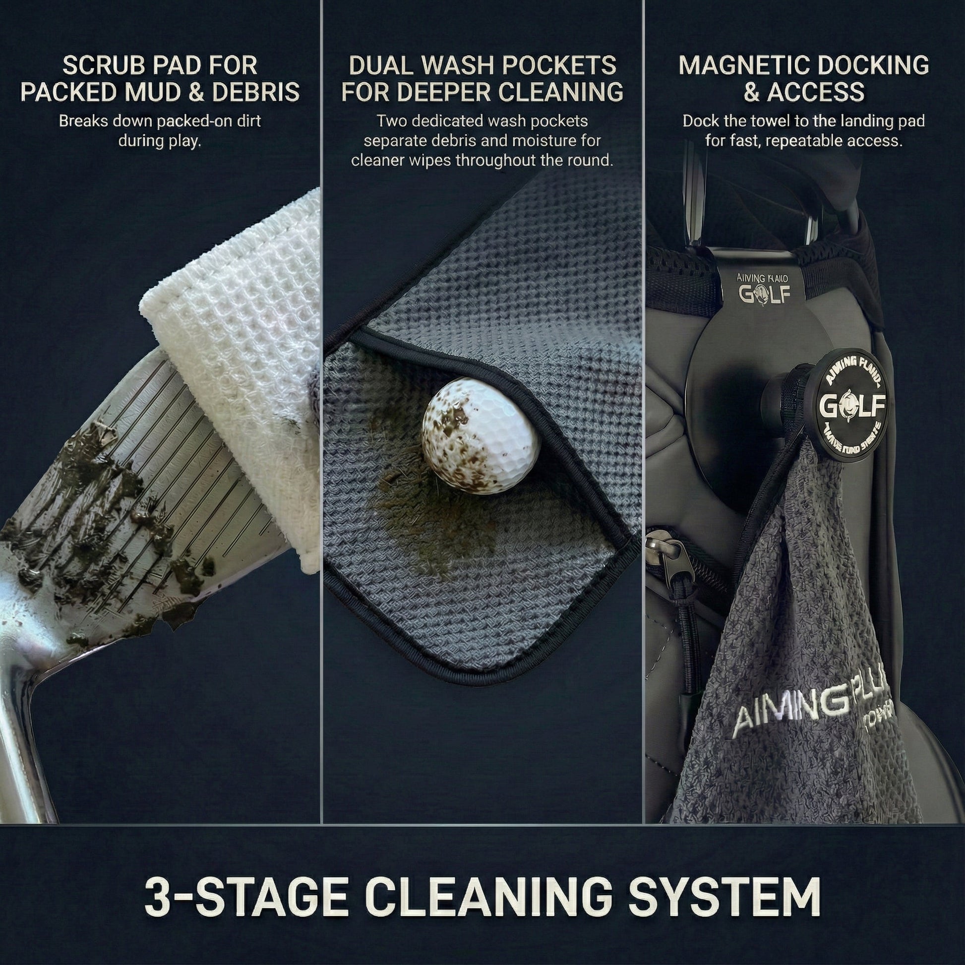 The 40 Magnetic Golf Towel + Landing Pad System