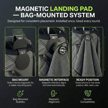 Stubby Magnetic Golf Towel + Landing Pad System